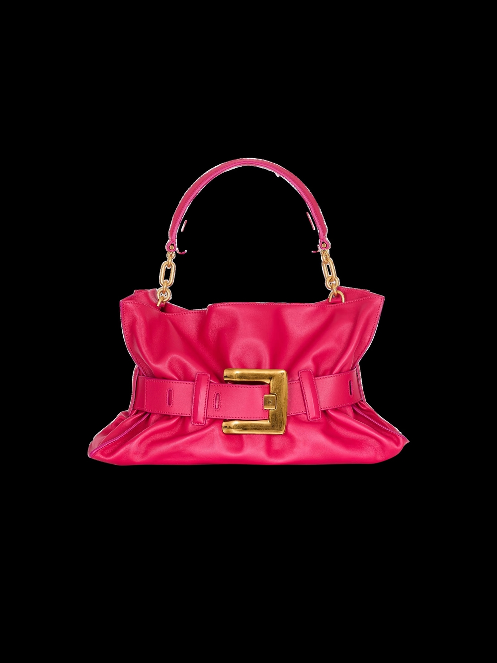 ANTHEM Authentic Hot Pink Leather Top-Handle Belt Bag